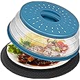 2 in 1,WENWELL Microwave Splatter Cover for Food & Mat, Vented Collapsible Kitchen dish bowl Plate lid Can be Hung, Easy to Shake Hands,Drainer Basket,BPA-Free Silicone & Plastic
