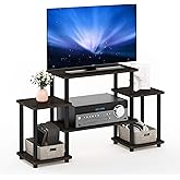 Furinno Turn-N-Tube No Tools Entertainment TV Stands, Dark Brown/Black
