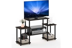 Furinno Turn-N-Tube No Tools Entertainment TV Stands, Dark Brown/Black