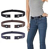 WERFORU 3 Pack 4 Pack No Buckle Invisible Stretch Belt Buckle-Free Elastic Belt for Women and Men