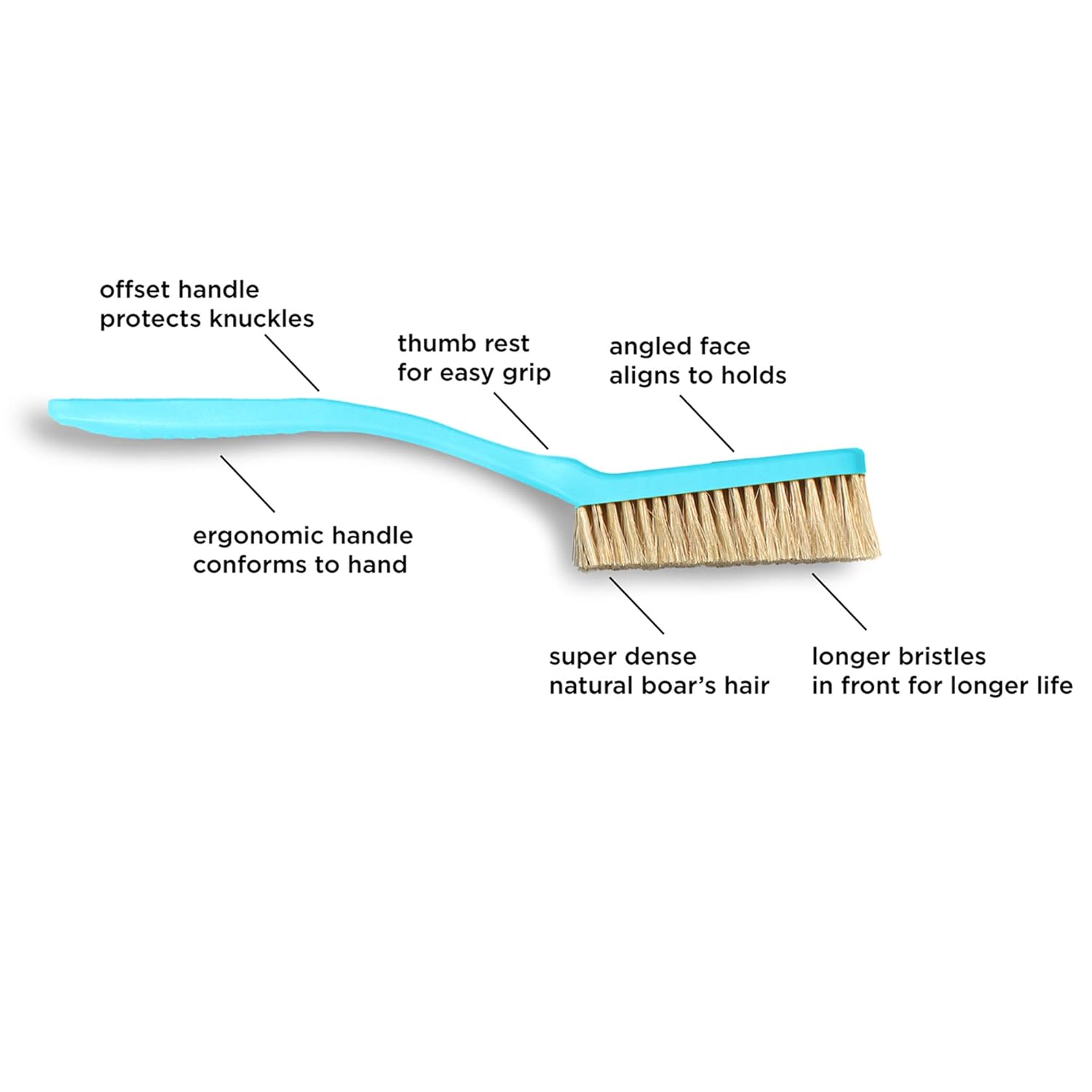 Sublime Slimline Rock Climbing Brush Premium Boars Hair Or Vegan 100 Recyclable Pack Of 1 Lime