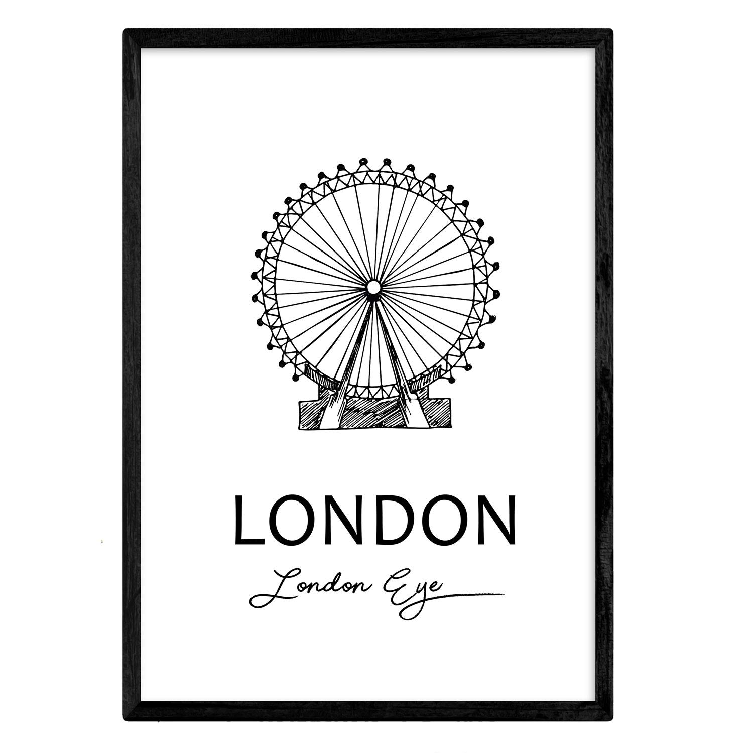 Nacnic Poster London - The eye. Sheets with monuments of cities. A3 size