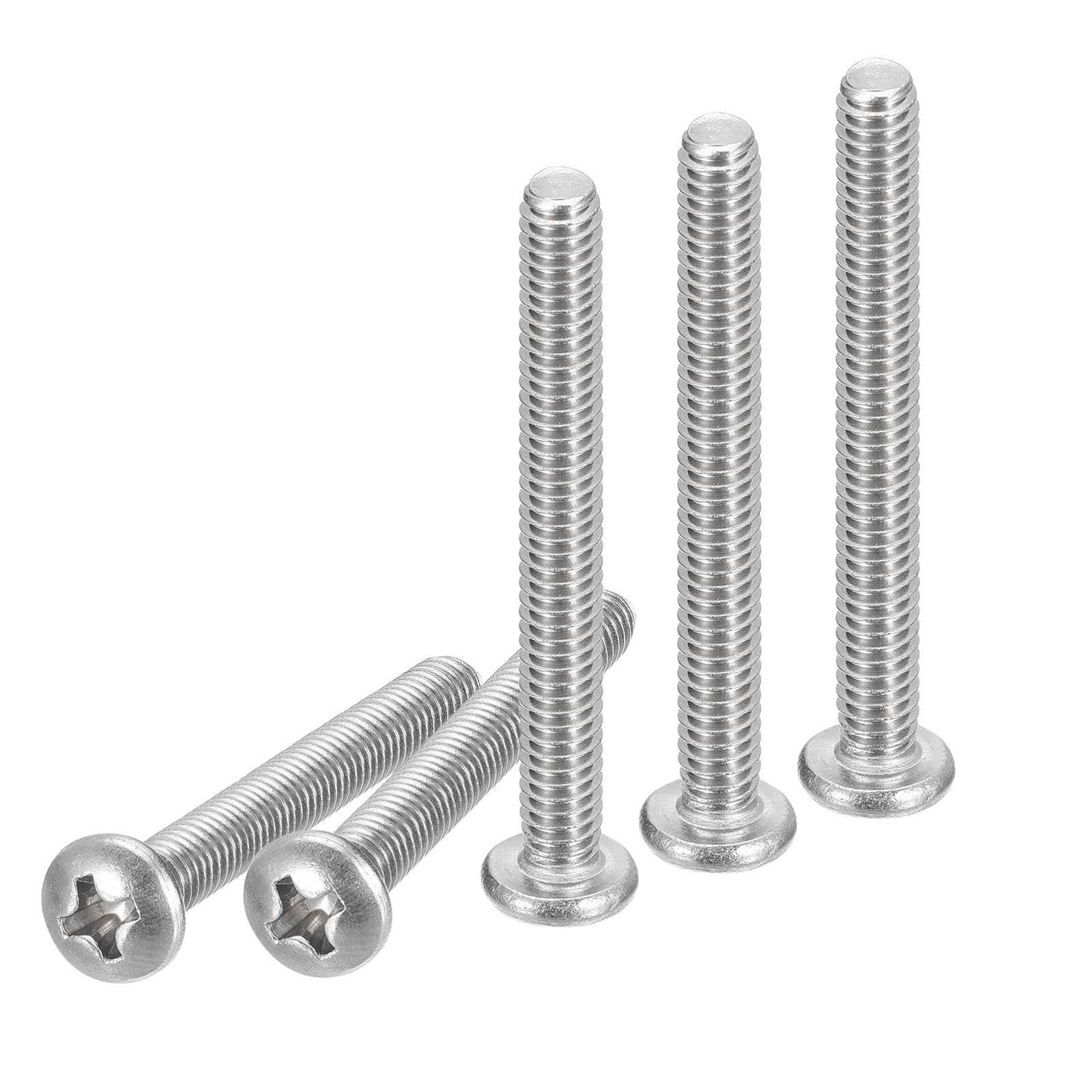 DTGN #8-32x2" Pan Head Machine Screws, 50Pcs 304 Stainless Steel, Phillips Drive, UNC Full Thread, Bright Finish, Screws Bolts Kit — image 1