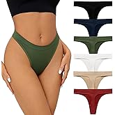 SHARICCA Seamless Thongs for Women Sexy Breathable No Show Thong Underwear Women Multiple Pack