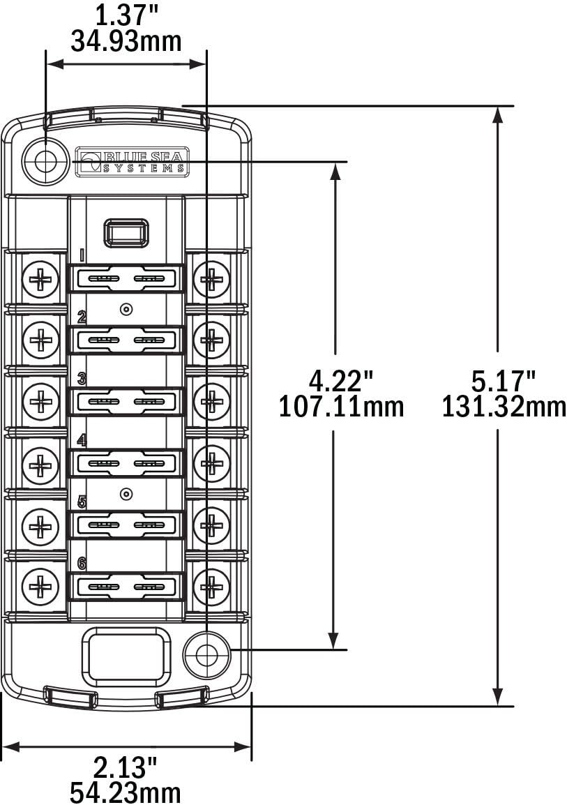 Blue Sea Systems ST Blade Fuse Block - 12 Circuits with Negative Bus & Cover : Fuse Block With Relay : Sports & Outdoors