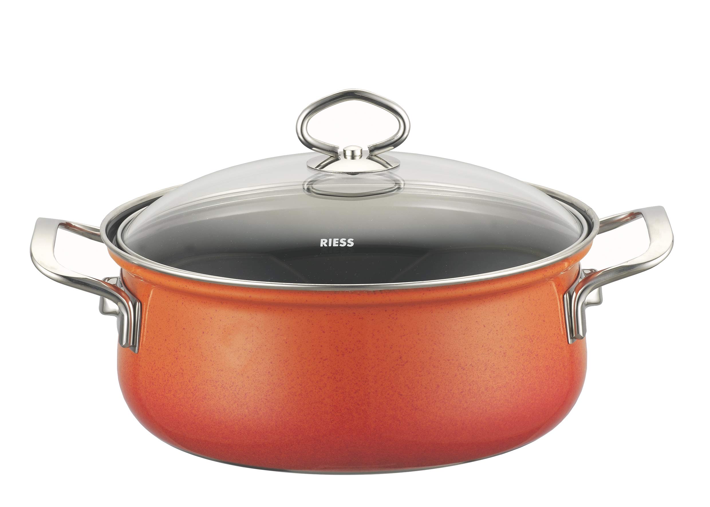Riess Nouvelle-Corall Casserole with Glass Lid 16 Cm, Diameter- /1 Litre Maroon