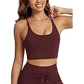 ODODOS Halter Sports Bra for Women Non Padded Strappy Cropped Tops Workout Yoga Crop