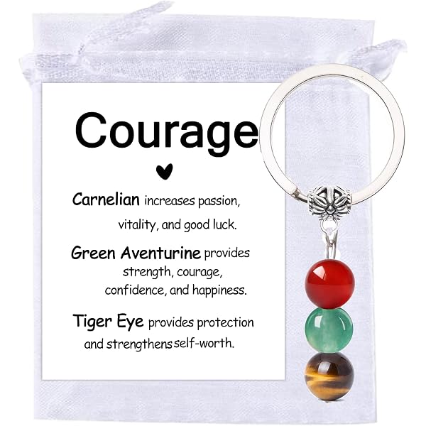 MKISHINE Crystal Keychain For Anxiety – Polychrome Gemstone Beaded Keyring, Spiritual Gift For Men & Women