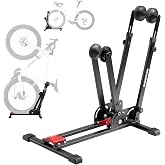 ROCKBROS Bike Stand 2-in-1, Vertical or Horizontal for 20-29 Inch Wheels | Foldable design saves space in garages and apartments,Sturdy carbon steel frame, non-slip support, and tool-free assembly