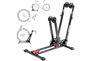 ROCKBROS Bike Stand 2-in-1 Adjustable Vertical Bike Stand Floor Bike Rack Garage & Foldable Indoor Storage, Sturdy Carbon Steel, Fits Road Bikes & Up to 29" Mountain Bikes, Easy to Install & Store