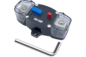Erayco 300 Amp Circuit Breaker with Manual Reset, 12-48 Volt DC, 0-8 Gauge Trolling Motor Car Stereo Audio Inline Fuse Block Holders Inverter for Automotive Rv Marine Boat (300A)