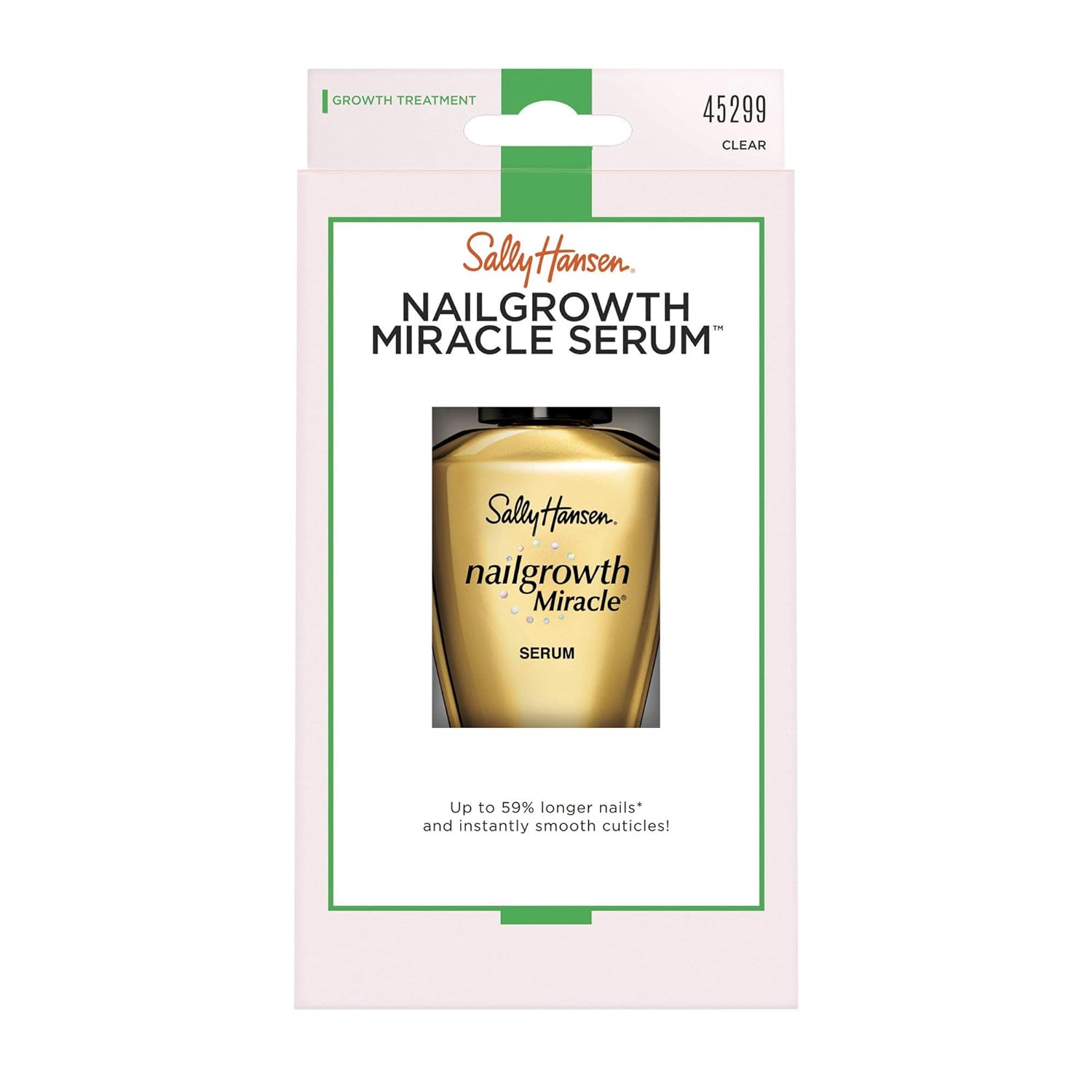 Sally Hansen Nailgrowth Miracle Serum, Clear [3074], 0.37 oz (Pack of 2): Beauty