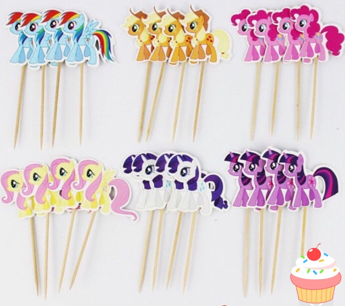 Buy 24pcs My Little Pony Cupcake Toppers Picks cake topper Online at
