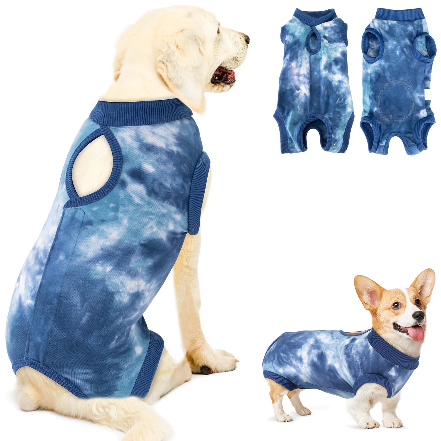 SlowTon Dog Surgery Recovery Suit - Puppy Onesie for Cats after Surgery, Cone E collar Alternative for Female Male Dogs, Surgical Spay Recovery Suit for Abdominal Wound