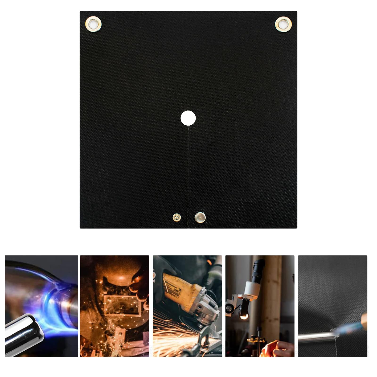 Vokowin Welding Blanket & Heat Shield Mat for Soldering Copper Pipe, Grill Mat Outdoor BBQ Mat for Decking Patios12''x12'' Flame Protector Pad Plumbing Hole Propane Torch (K290-1)