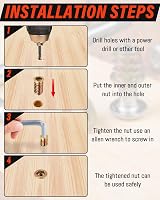 Jeboler M8x20mm Threaded Insert Nuts for Wood 20Pcs Hex Socket view 4
