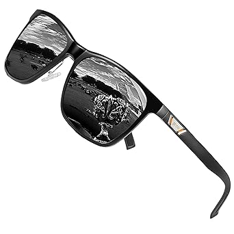 DUCO Metall Sonnenbrille Eckig Unisex Polarisierte Sonnenbrille mit UV400 Schutz für Outdoor Sports 3029H