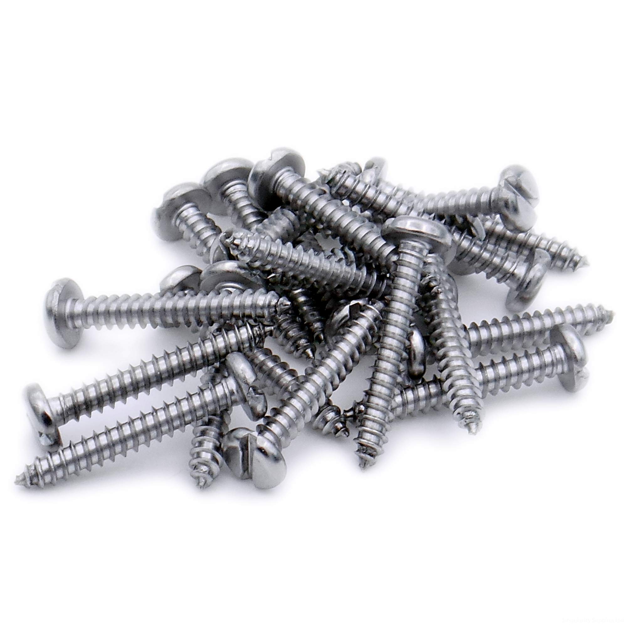 No.4 x 1 (2.9mm x 25mm) Slot Pan Self-Tapping Screw - Stainless Steel (A2) (Pack of 20)