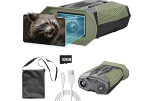 IXIEEX Autofocus Night Vision Goggles - 4k Night Vision Binoculars for Adults,1968ft Viewing Range,20X Zoom for Hunting & Security,3'' Screen Rechargeable Infrared Binoculars
