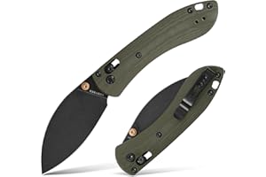 Vosteed Small EDC Knife with Thumb Stud, Cross-Bar Folding Pocket knife with Clip for Men and Women, Modern Shilin Cutter Knife with 2.6" 14C28N Blade, G10 Handle for Camping, Hiking -Mini Nightshade