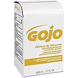 GOJO 800 Series Gold & Klean Antimicrobial Lotion Soap, 800 mL Lotion Soap Refill for GOJO Bag-in-Box Dispenser (Case of 12)