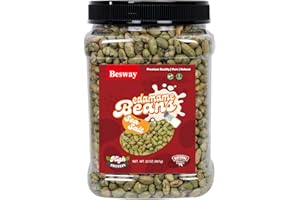 Besway Sea Salt Dry Roasted Edamame 2 lb, High Protein Crunchy Snack, Non-GMO, Vegan, Gluten-Free, Transparent Plastic Jar 906 g