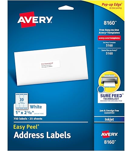 Amazon.com : MACO Laser/Ink Jet White Address Labels, 1-1/2