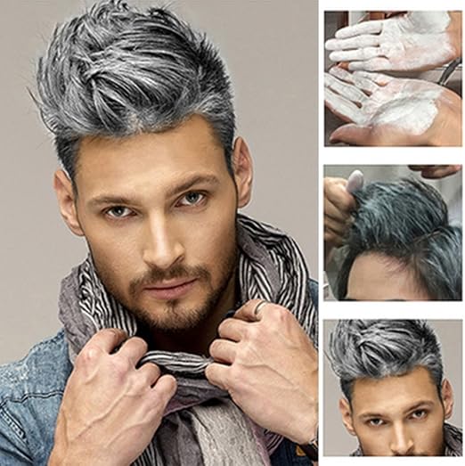 Ilovediy Cire Coiffante Cheveux Gel Colorant Cheveux Coloration Cheveux Temporaire Pour Homme Femme Argent Gris