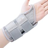 CURECARE Carpal Tunnel Wrist Splint Left Hand S/M Gray with 2 Straps