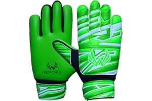 WEMORA Soccer Goalie Gloves with 5MM Strong Grip Palm Breathable and Double Wrist Goalkeeper Gloves for Kids Youth