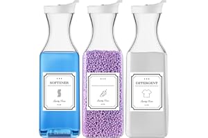 SUBEKYU Laundry-Detergent-Dispenser,54oz Fabric Softener Dispenser,Liquid Laundry Detergent Container,Laundry Detergent Organizer for Laundry Room Organization with 4 Labels,3 Pack