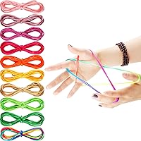 Poen 10 Pcs Cats Cradle String Game, 65 in, 10 Colors, for Kids Girls | Finger String Loop Toy, Multicolor Set, Party Favor,