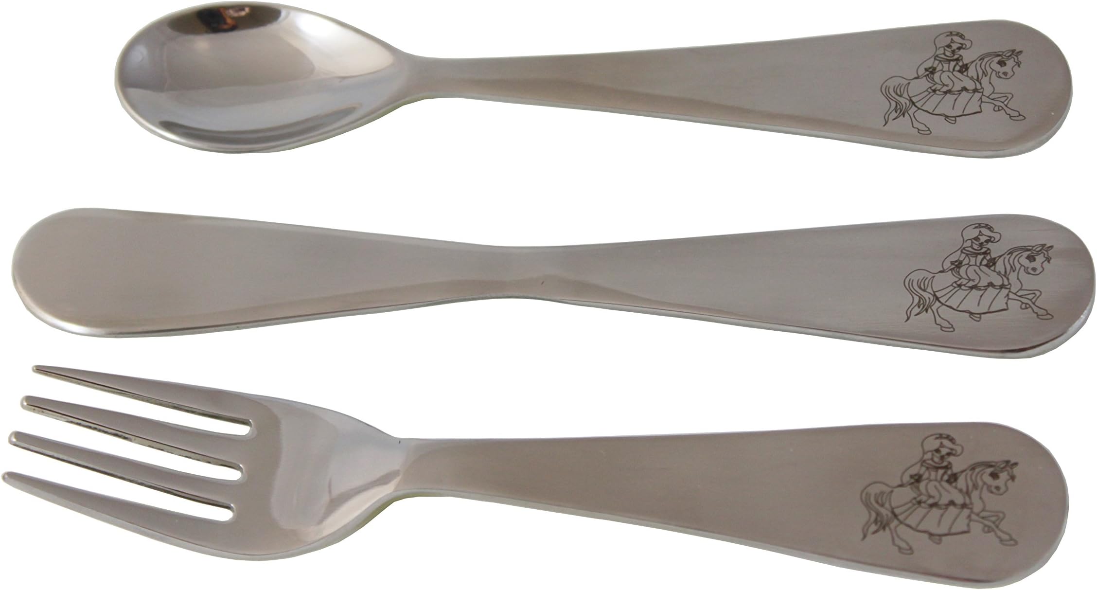 Kids Stainless Steel Flatware Set, Utensil Set includes Spoon, Fork and Knife, Princess Design, Color Silver