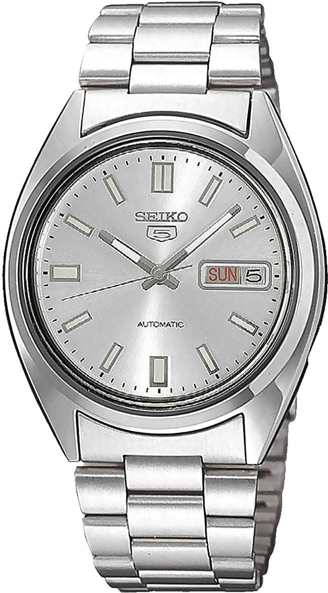 Seiko Reloj SNXS73K Seiko 5 de acero inoxidable con esfera plateada para hombre