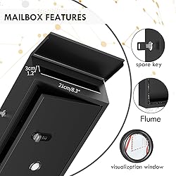 WeHere Mailbox Wall Mount, Locking Post Box for