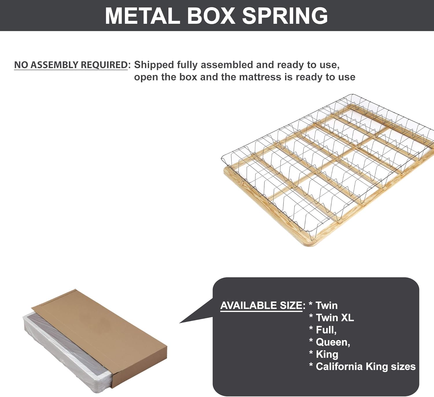 Spinal Solution8inch Assmbled Semi Flex Box Spring/Foundation For