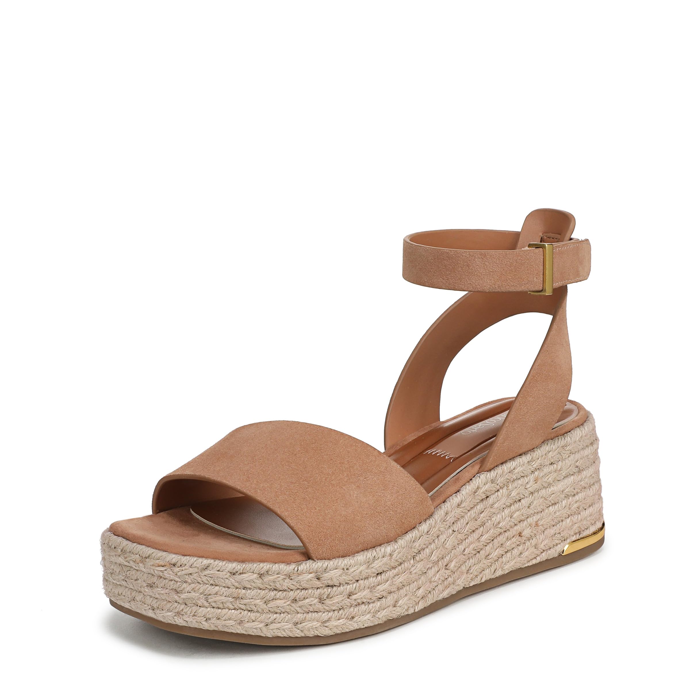 Franco Sarto Women’s Tiffany Espadrille Wedge Sandal Sunset Blush Suede 12 M