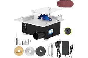 MXBAOHENG Mini Precision Table Saw 120W with Sander, 4'' Small Portable Hobby Table Saw for DIY Crafts Wood Plastic Cutting, 1.18 Inch Cutting Depth, Speed & Angle Adjustable