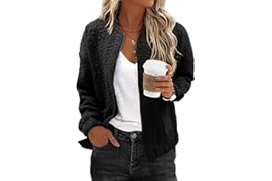 EVALESS Bomber Jackets for Women Spring Fashion 2025 Cute Jacquard Coats Lightweight Zip Up Jackets Dressy Casual