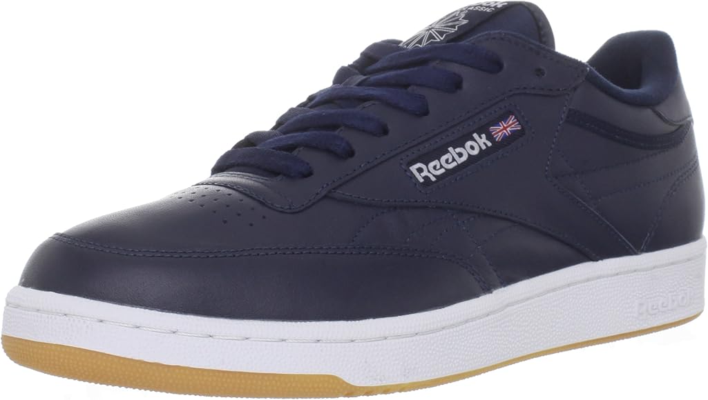 reebok classic club c 85 sneakers in white leather with gum sole