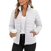 TACVASEN Women's Puffer Jackets Quilted Packable Puffy Coats Lightweight Winter Warm Zip Up Down Jacket Stand Collar
