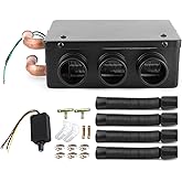 12 Volt Car Heater, Truck Cab Heater, 50W 3 Hole Portable Winter Fast Heating Warmer Frost Removing Low Noise