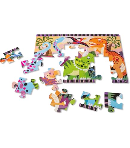 Mudpuppy Mighty Dinosaurs Jumbo Puzzle - 25 Extra Large Pieces For Kids Ages 3-8, 22x22 Inches