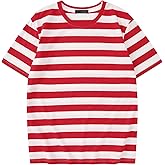 Lars Amadeus Striped T-Shirt for Men's Short Sleeve Crew Neck Casual Stripes T Shirt