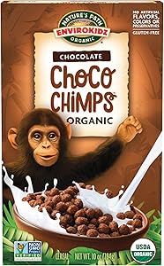 EnviroKidz Organic Choco Chimps Cereal, 10 oz (Pack of 1), Chocolate, Gluten Free, Non-GMO, Fair Trade, by Nature's Path