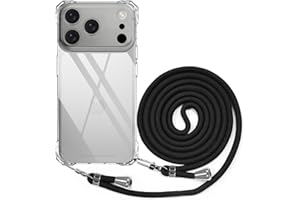 BEIMEITU Strap Case for iPhone 17 Pro Max Crossbody Rope, Women Anti-Shock Cover with Adjustable Neck Cord Strap,Transparent Clear PC Lanyard Phone Case for iPhone 17 Pro Max Summer