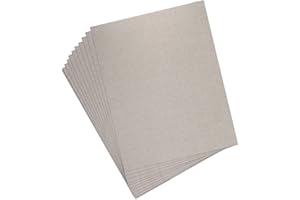 JNENERY 10 Chipboard Sheets 8.5 x 11", 22pt Book Board for Bookbinding, Cardboard for Crafts, Thick Chipboard and Sturdy Kraft Board Thin Cardboard Sheets for DIY Projects, Packaging (Gray)
