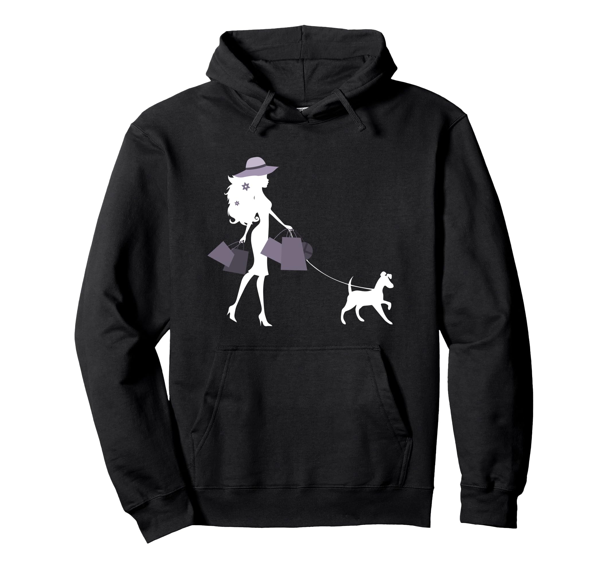 Woman Dog Girl Dog Holder Shopping Puppy Dog Lover Pullover Hoodie
