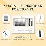 QUEWEL DIY Eyelash Extensions Kit 144 Cluster Lashes Bond Seal Tweezer Remover view 3