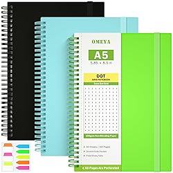Dotted Journal Notebook, 3 Pack Spiral Notebook